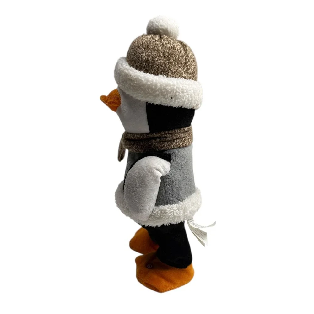 Gemmy Shuffler Animated Christmas Penguin Sings Honey I'm Good Dances SEE VIDEO